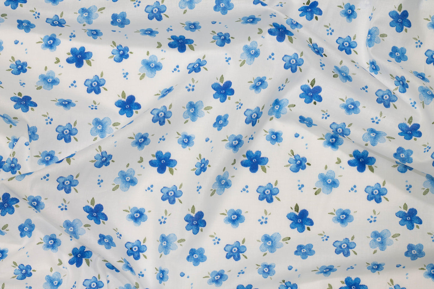 Blue and White Floral Cotton - Prime Fabrics