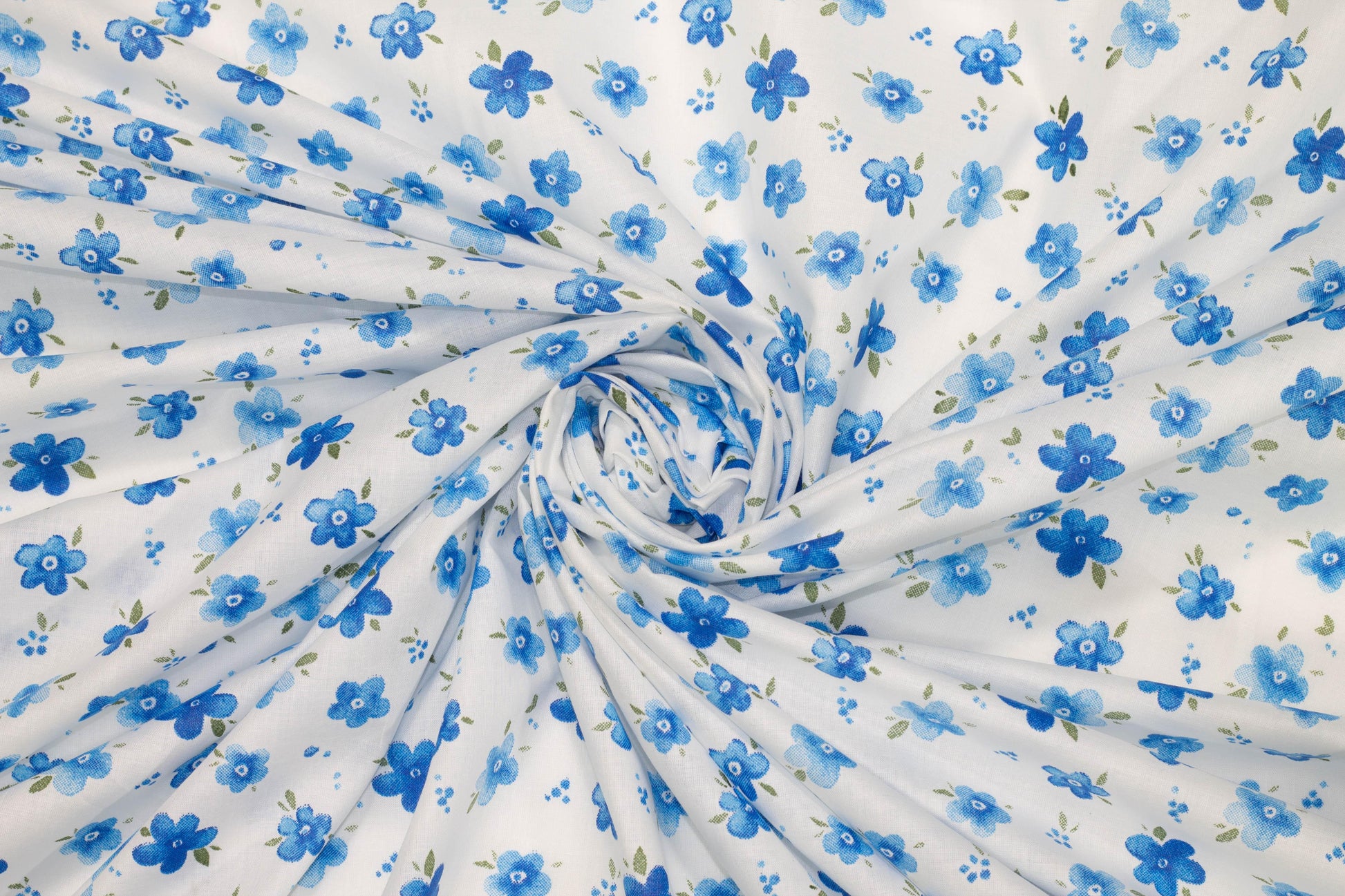 Blue and White Floral Cotton - Prime Fabrics