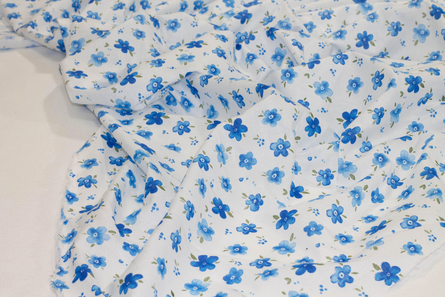 Blue and White Floral Cotton - Prime Fabrics