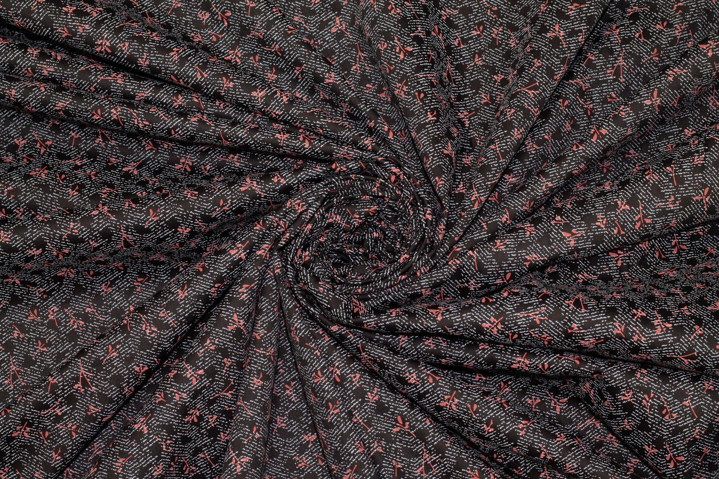 Burned Orange and Gray Floral Abstract Cotton - Prime Fabrics