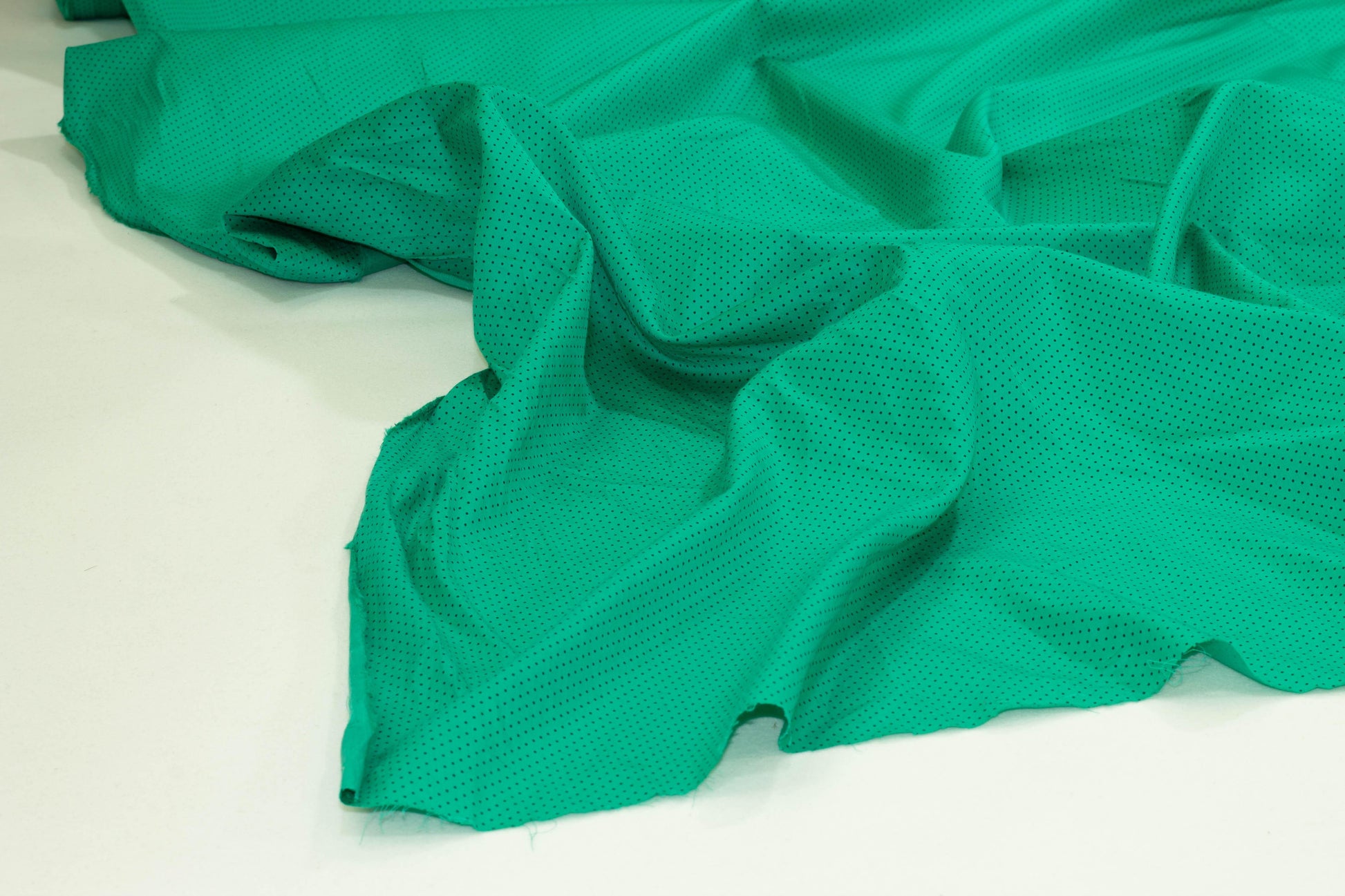 Green and Black Polka Dot Cotton - Prime Fabrics