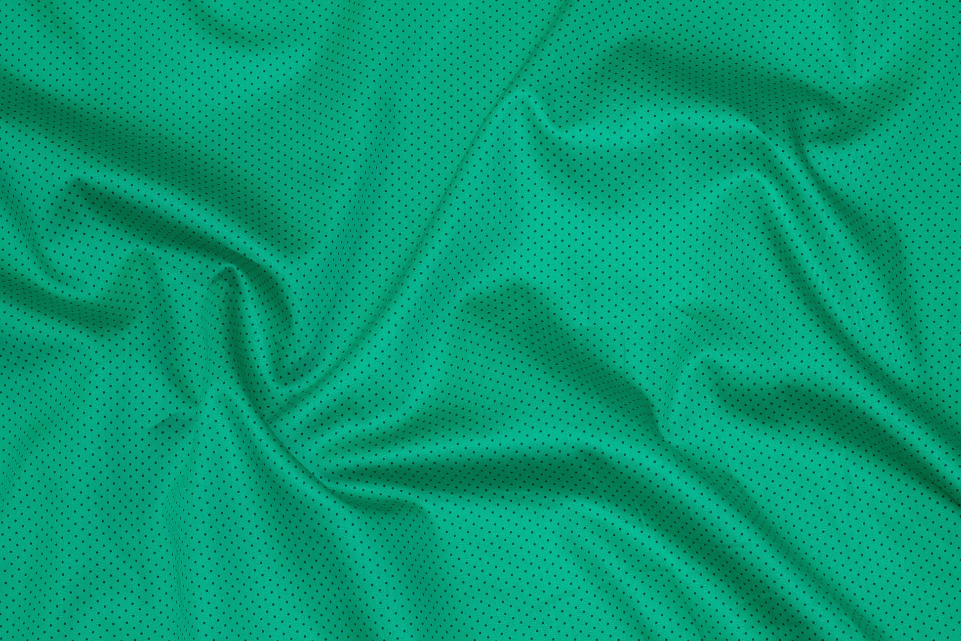 Green and Black Polka Dot Cotton - Prime Fabrics