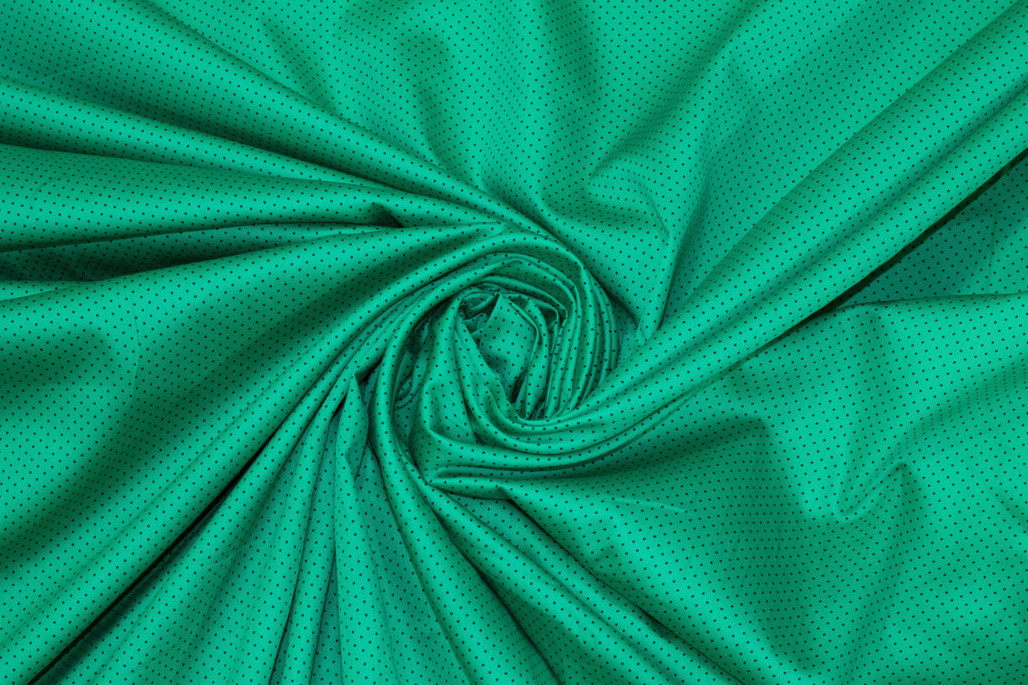 Green and Black Polka Dot Cotton - Prime Fabrics