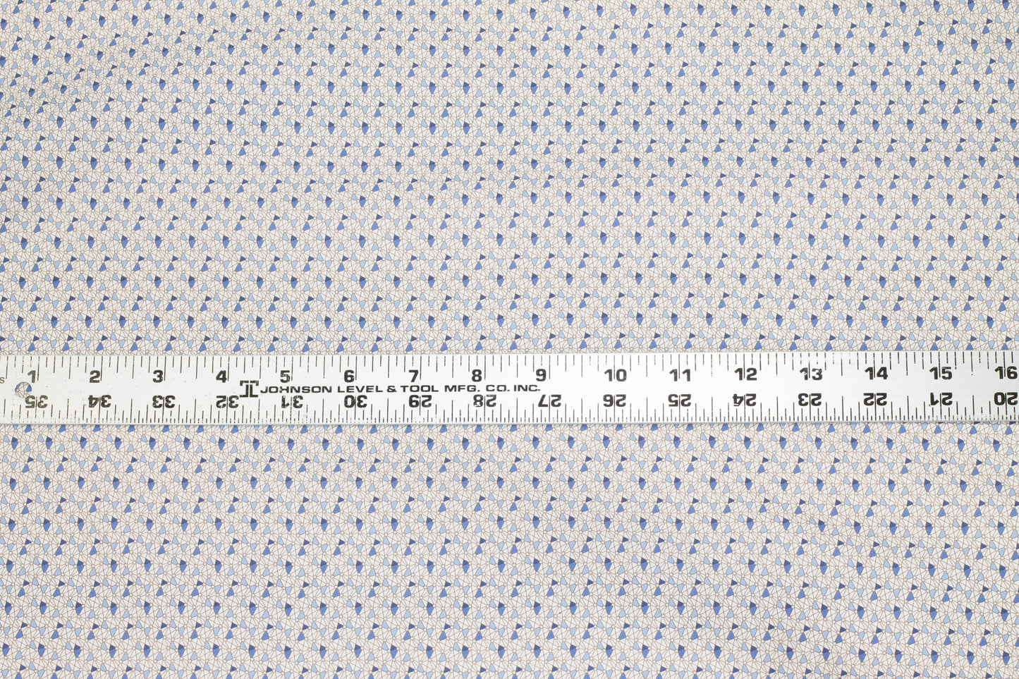 White and Blue Geometric Italian Cotton - Prime Fabrics
