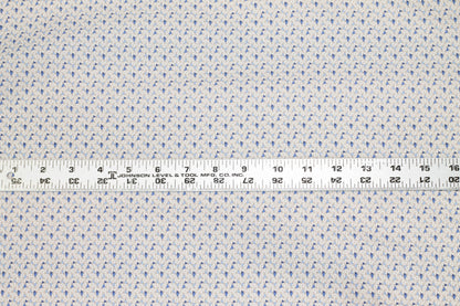 White and Blue Geometric Italian Cotton - Prime Fabrics