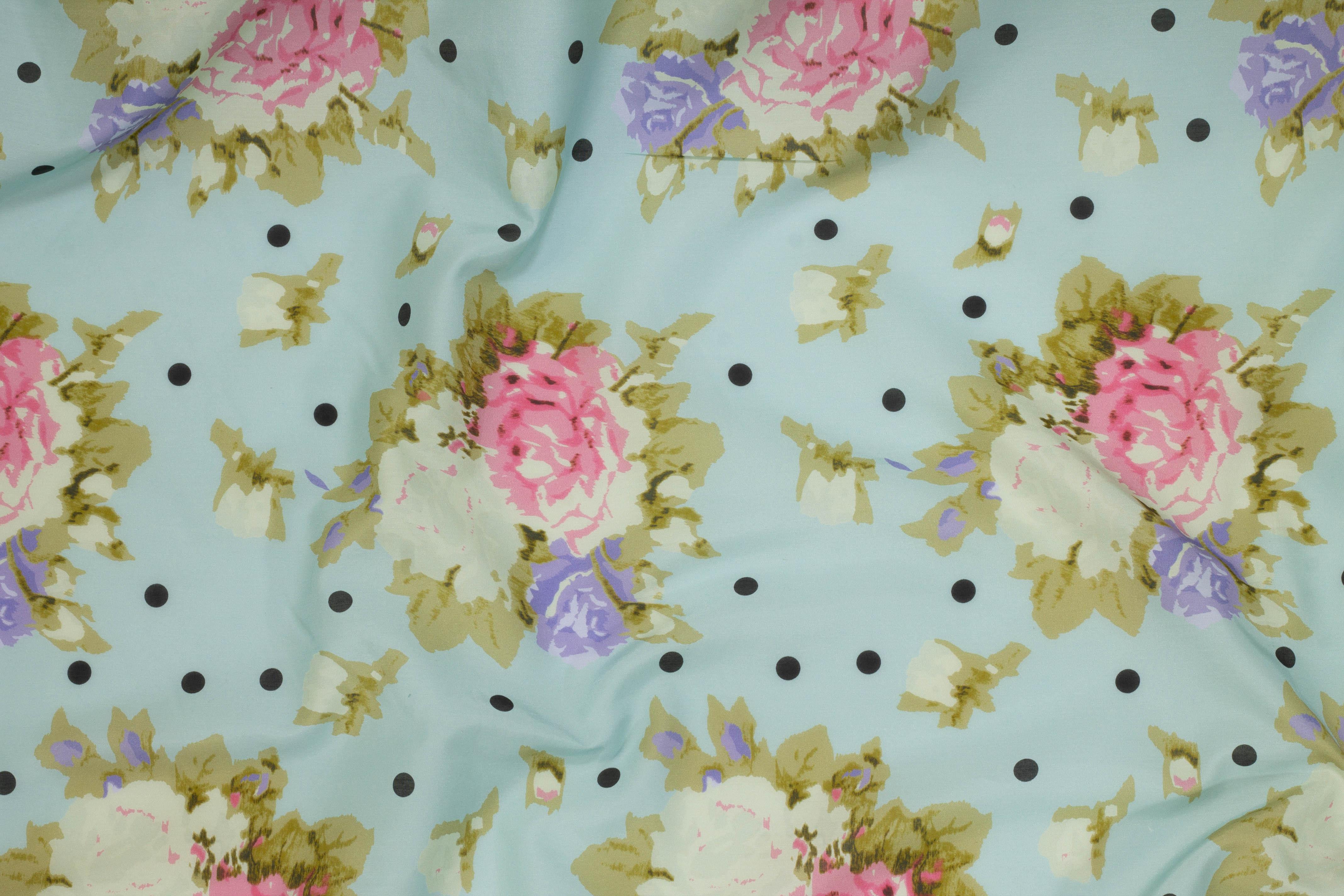 Multicolor Floral Dotted French Cotton Voile - Prime Fabrics