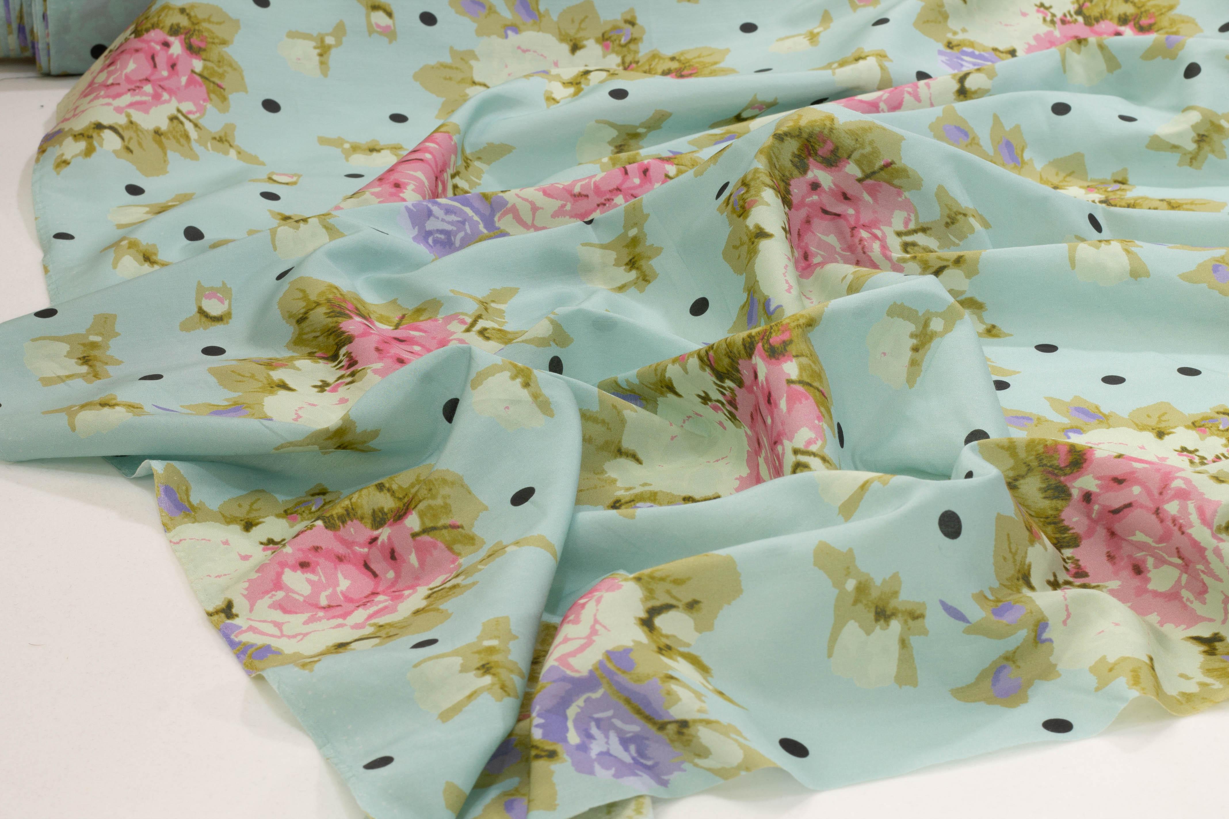 Multicolor Floral Dotted French Cotton Voile - Prime Fabrics