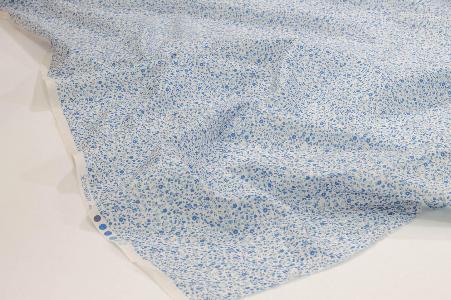 Blue and White Ditsy Floral Cotton - Prime Fabrics