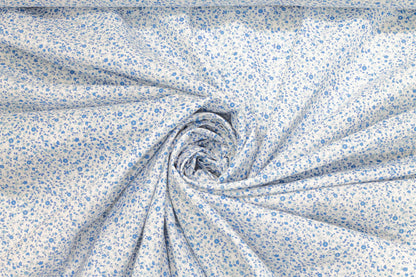 Blue and White Ditsy Floral Cotton - Prime Fabrics