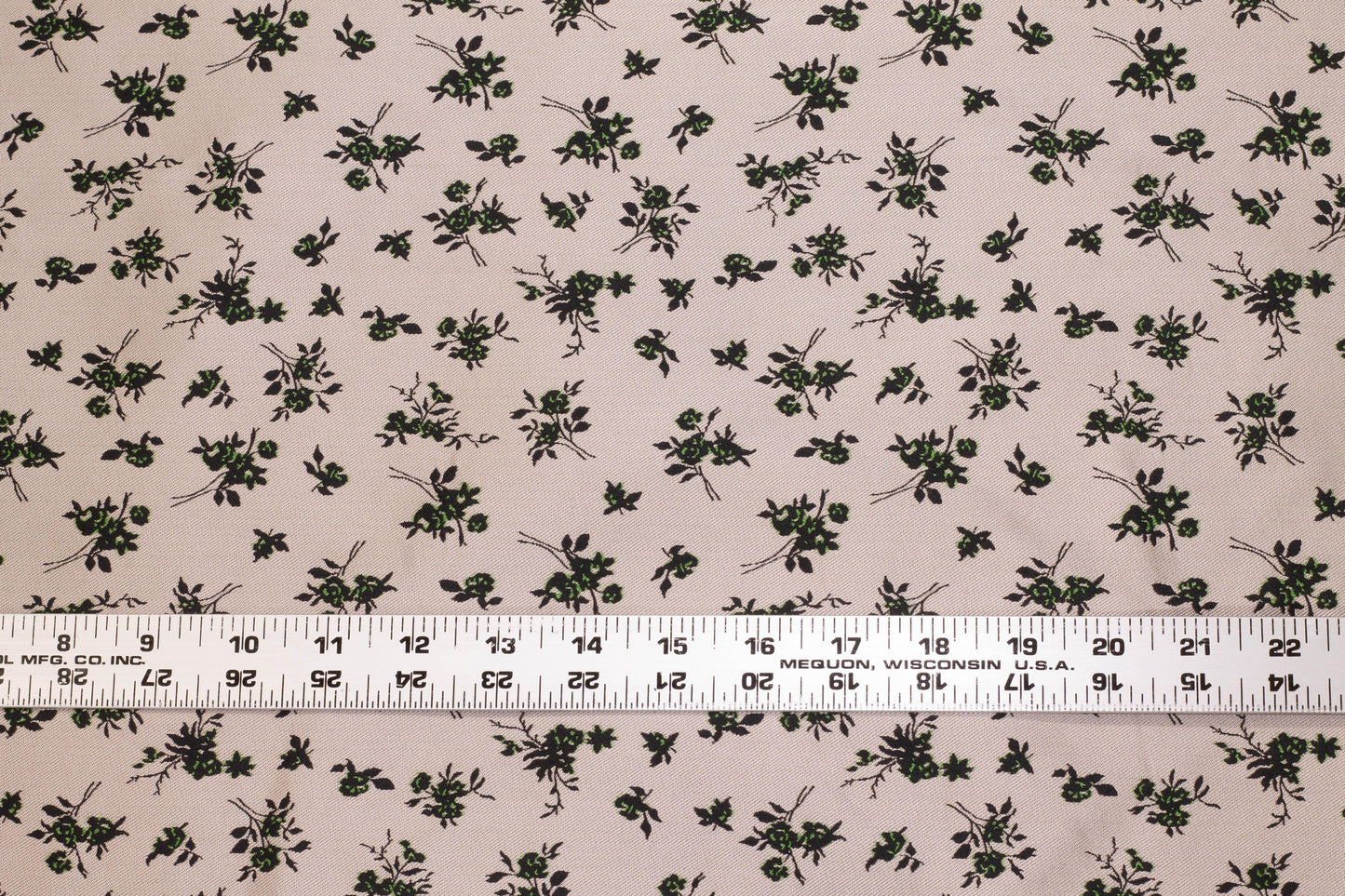 Dope-Dyed Taupe, Green and Black Floral Jacquard - Double Faced - Prime Fabrics