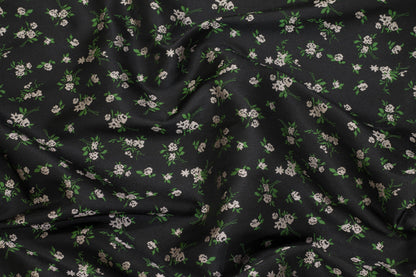 Dope-Dyed Taupe, Green and Black Floral Jacquard - Double Faced - Prime Fabrics