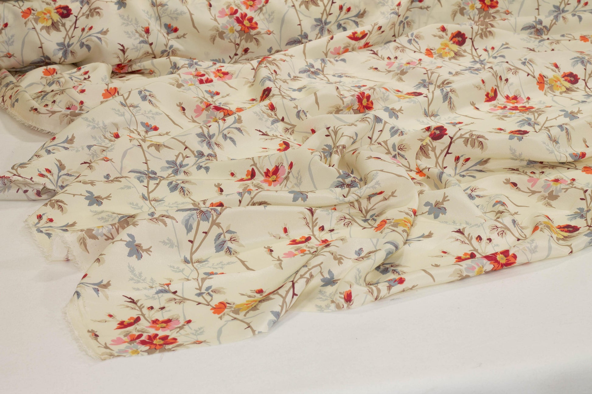 Multicolor Floral Silk Crepe De Chine - Prime Fabrics