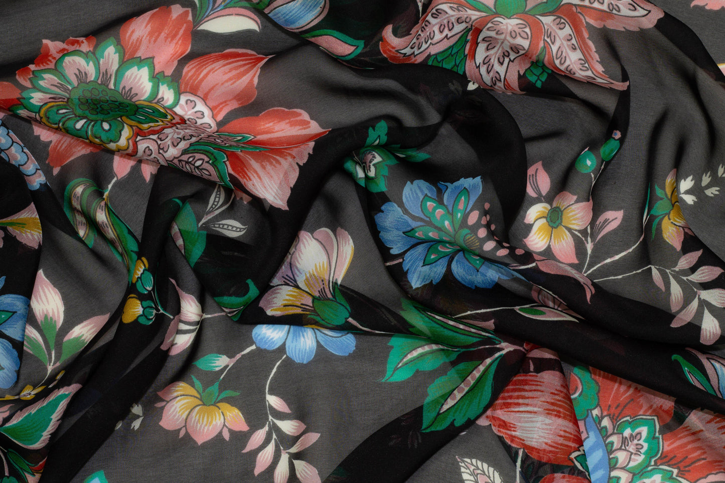 Multicolor Floral Silk Chiffon - Prime Fabrics