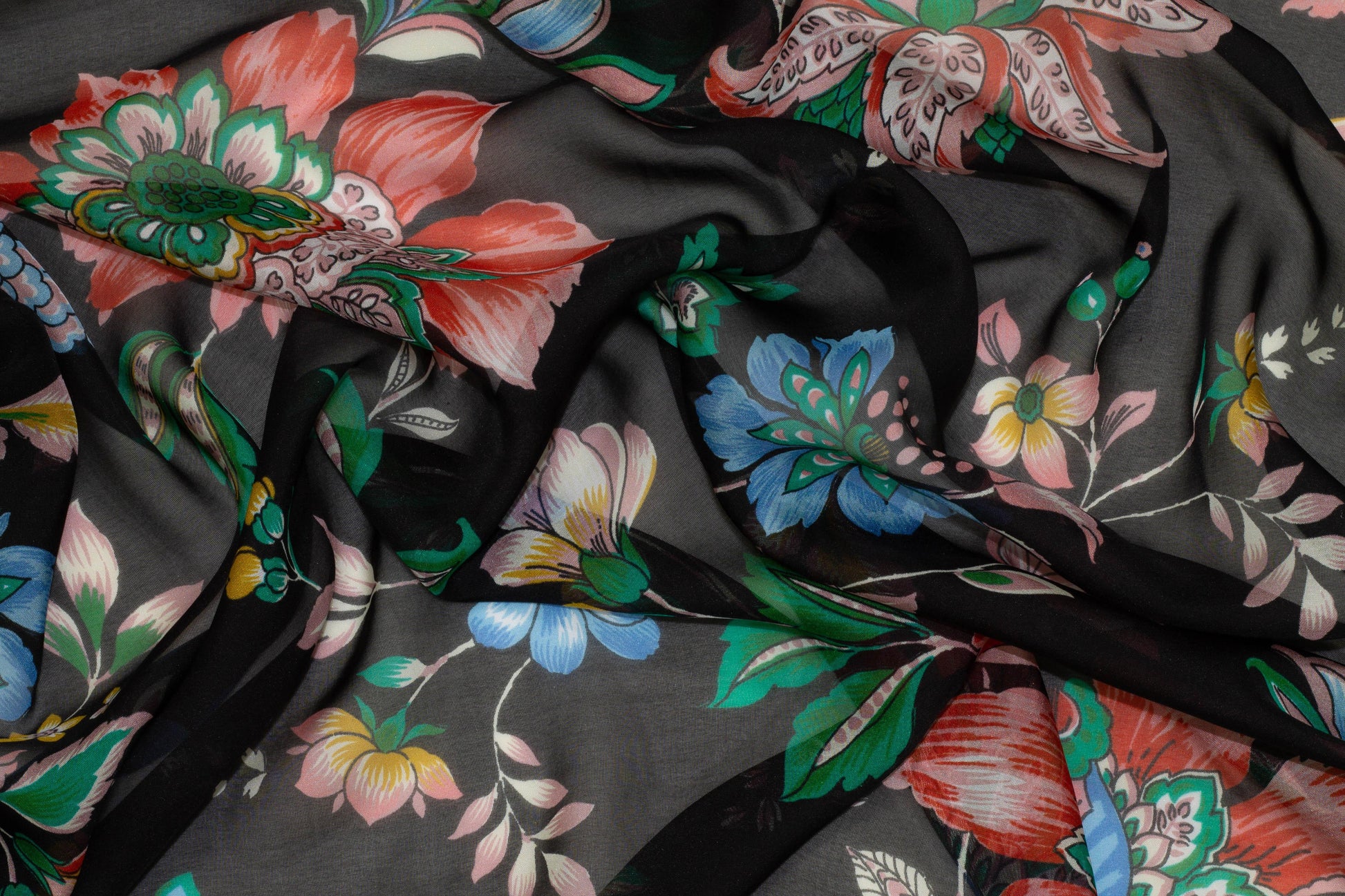 Multicolor Floral Silk Chiffon - Prime Fabrics