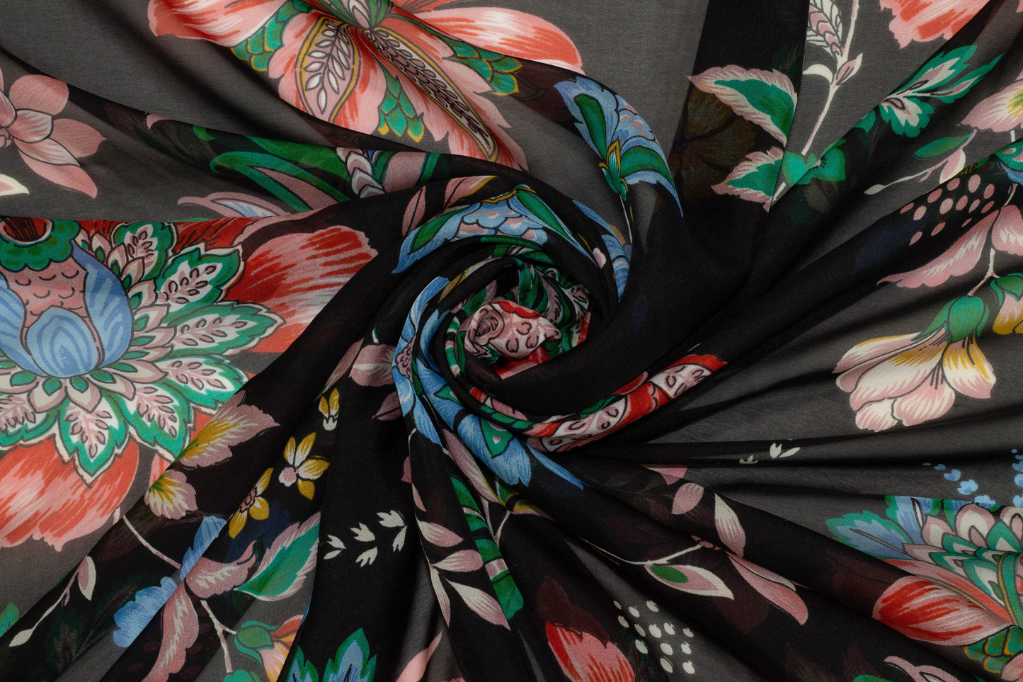 Multicolor Floral Silk Chiffon - Prime Fabrics