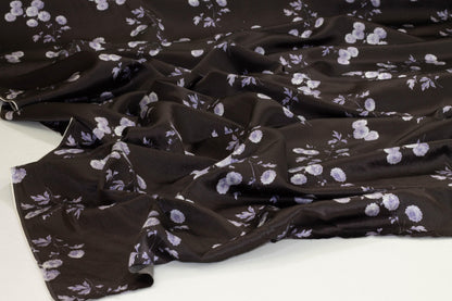 Purple and Black Silk Charmeuse - Prime Fabrics