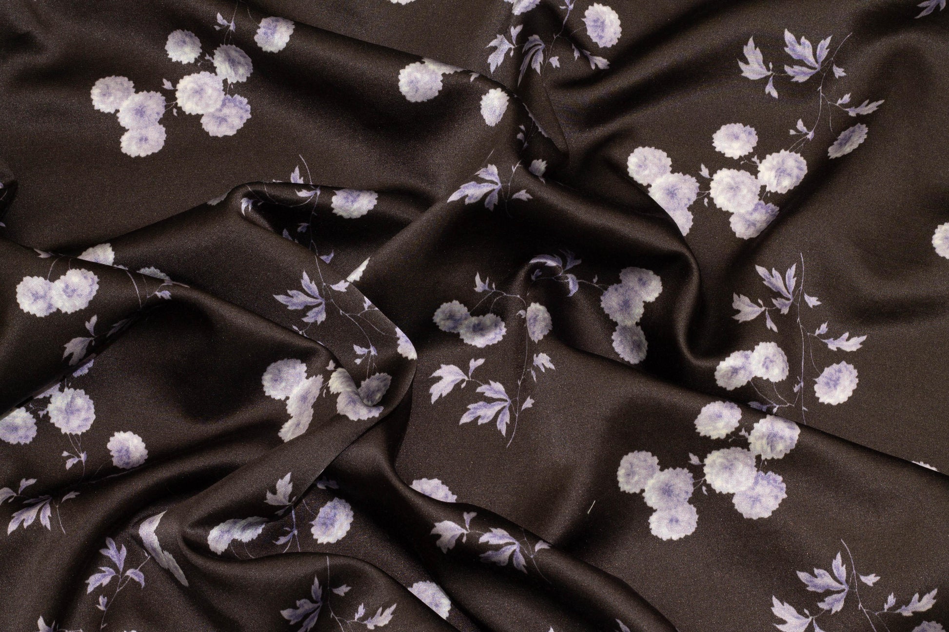 Purple and Black Silk Charmeuse - Prime Fabrics