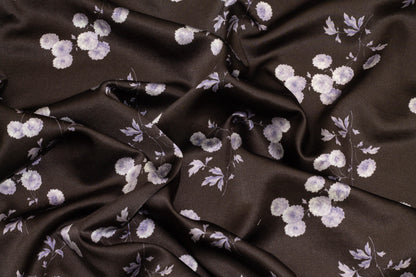 Purple and Black Silk Charmeuse - Prime Fabrics