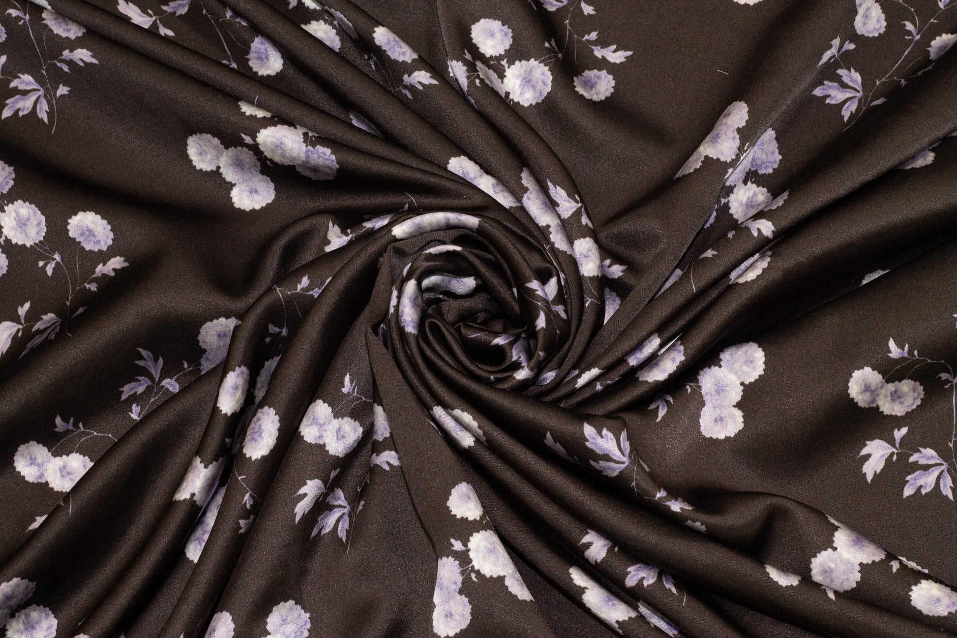 Purple and Black Silk Charmeuse - Prime Fabrics