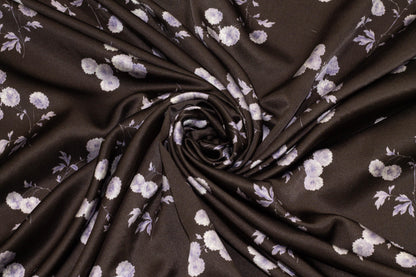 Purple and Black Silk Charmeuse - Prime Fabrics