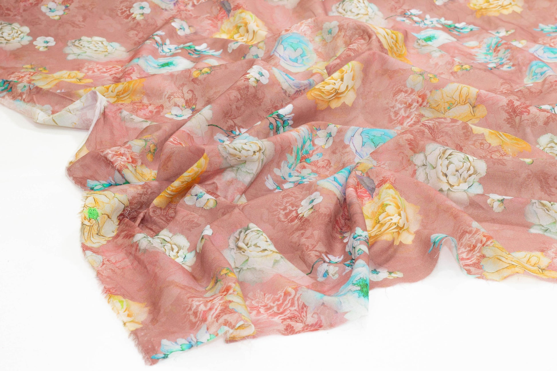 Mauve Floral Italian Cotton Voile - Prime Fabrics
