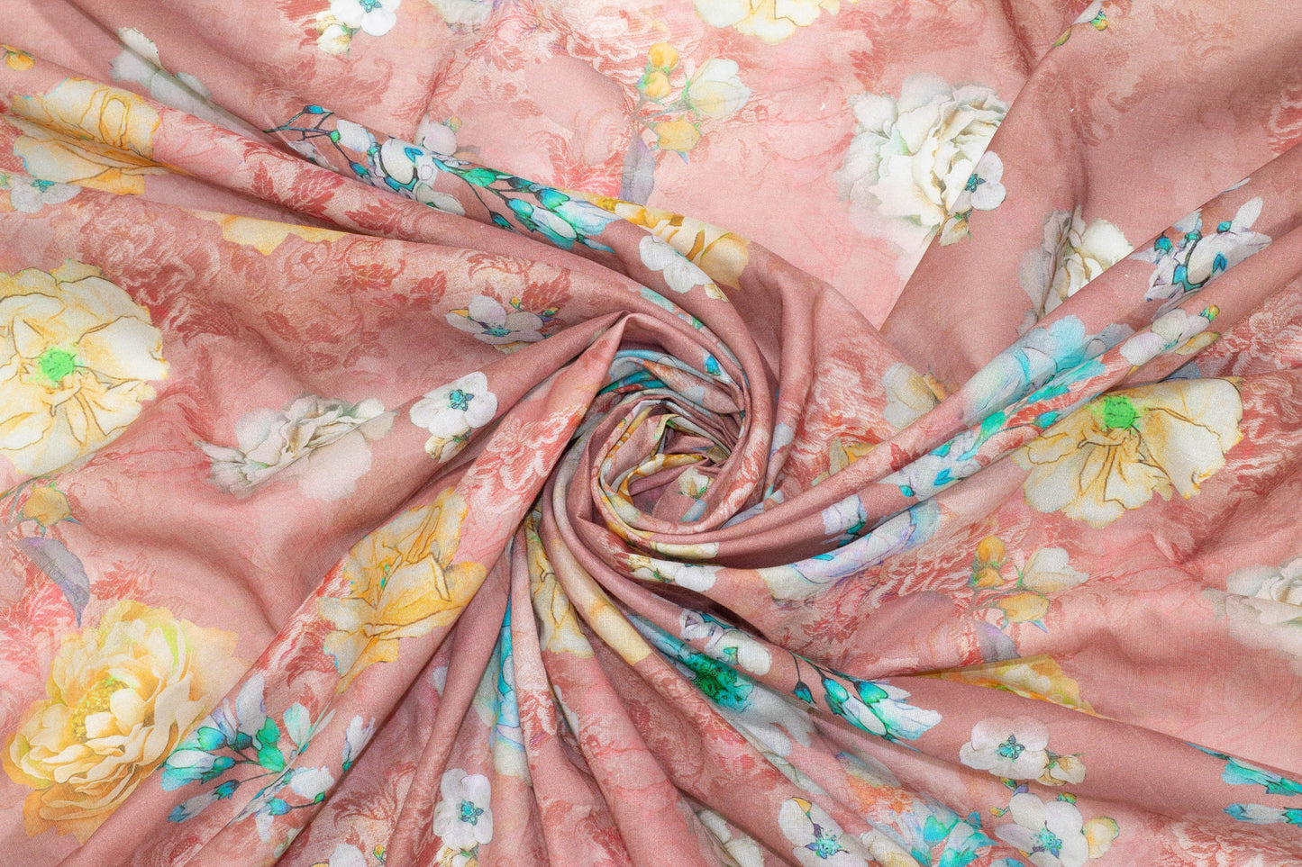 Mauve Floral Italian Cotton Voile - Prime Fabrics