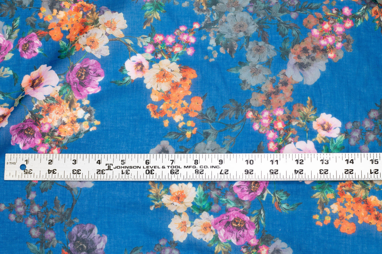 Blue Floral Cotton Voile - Prime Fabrics