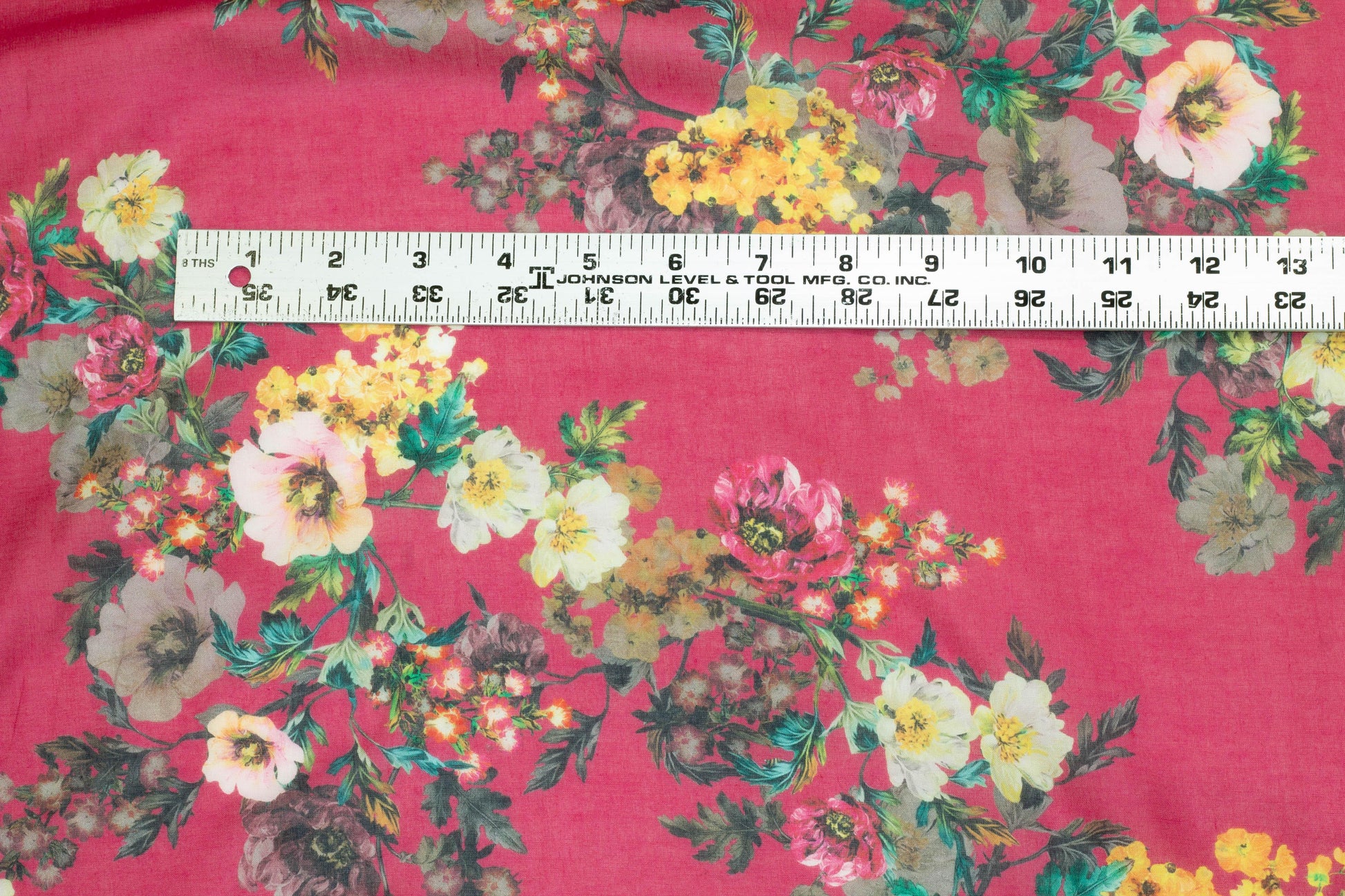 Magenta Floral Cotton Voile - Prime Fabrics