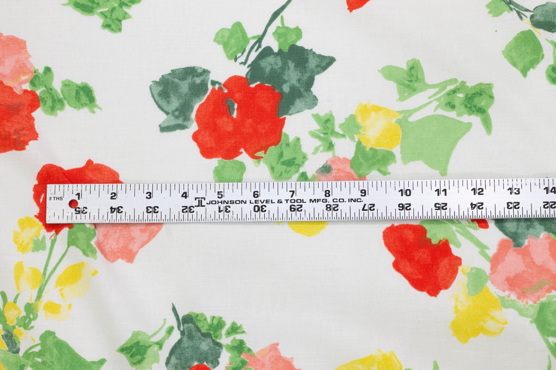 Red, Green, and Yellow Floral Italian Cotton and Linen Blend - Prime Fabrics