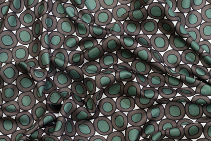 Max Mara - Green and Brown Italian Silk Twill - Prime Fabrics