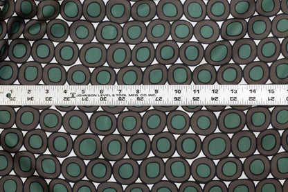 Max Mara - Green and Brown Italian Silk Twill - Prime Fabrics