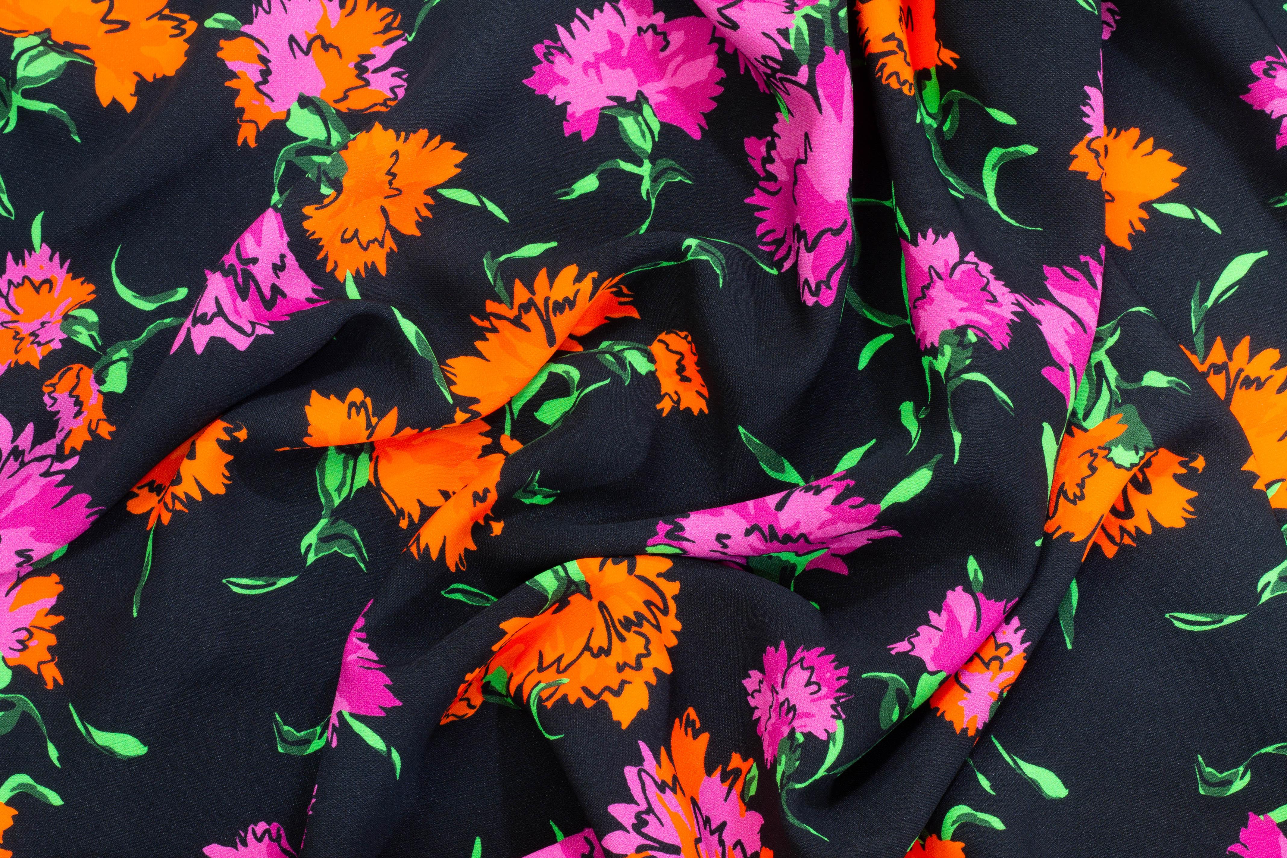 Multicolor Floral Italian 4-Ply Viscose Crepe - Prime Fabrics