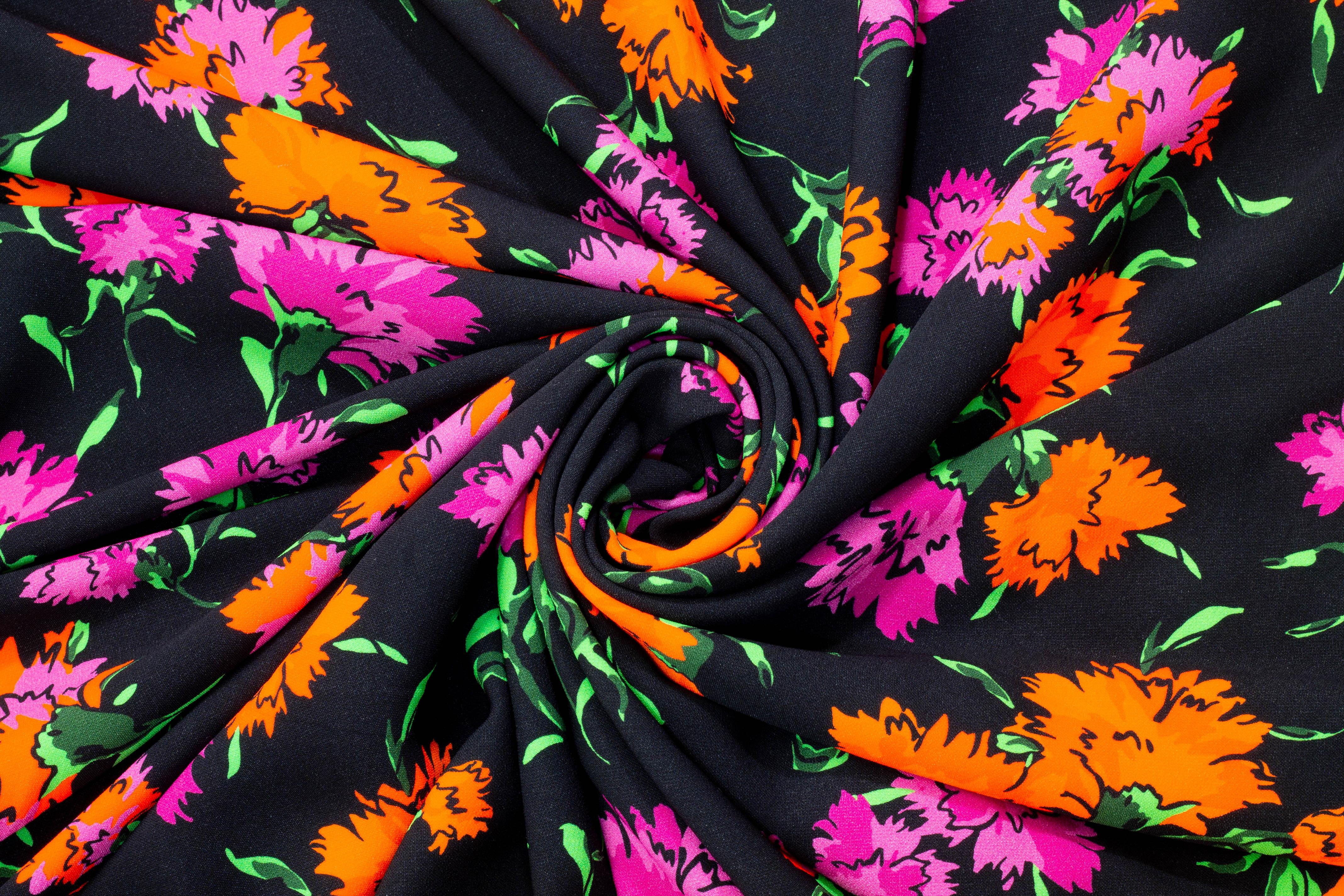 Multicolor Floral Italian 4-Ply Viscose Crepe - Prime Fabrics