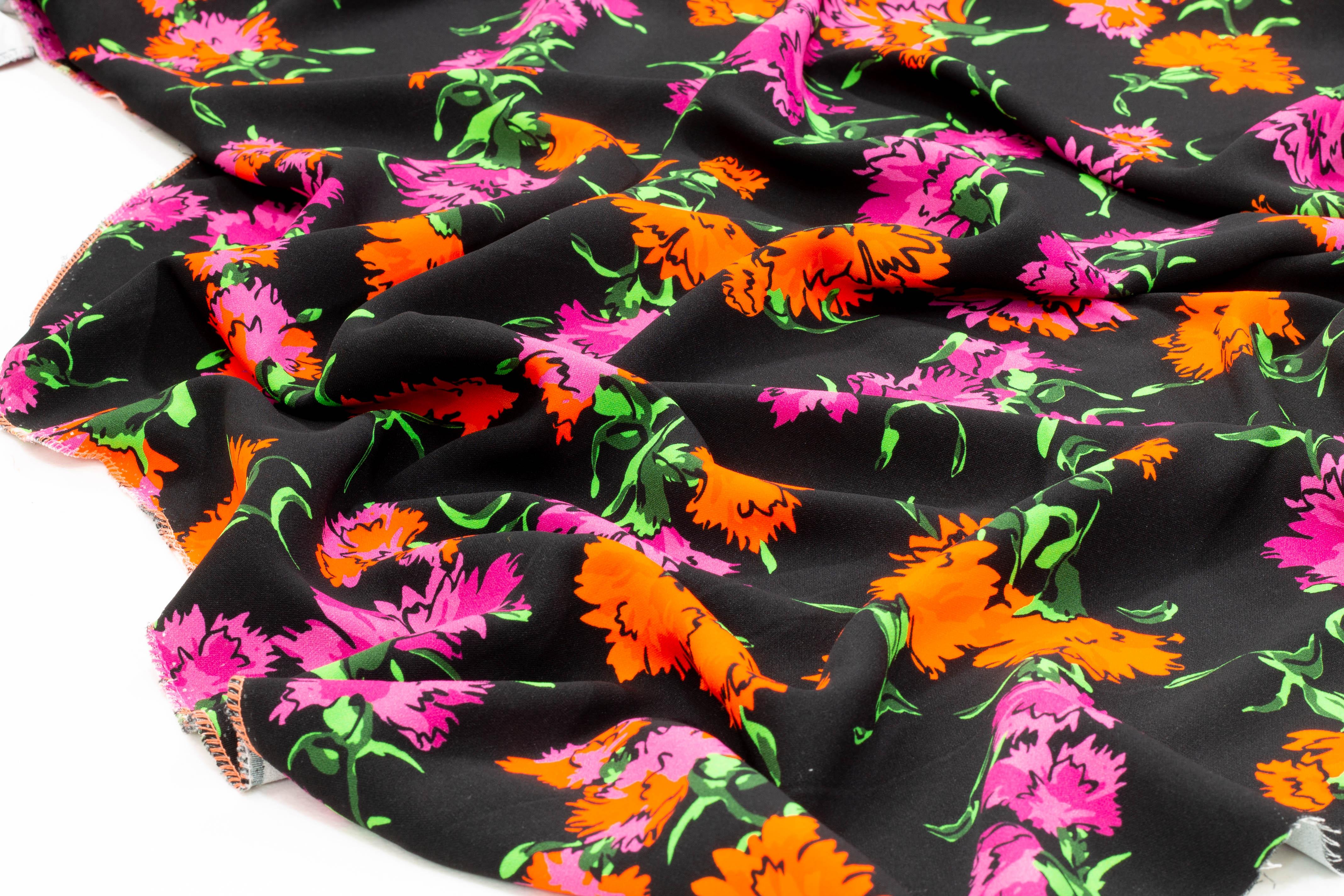 Multicolor Floral Italian 4-Ply Viscose Crepe - Prime Fabrics