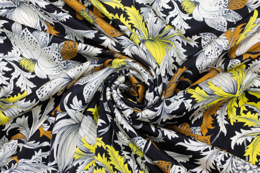 Floral Italian Viscose Charmeuse - Prime Fabrics