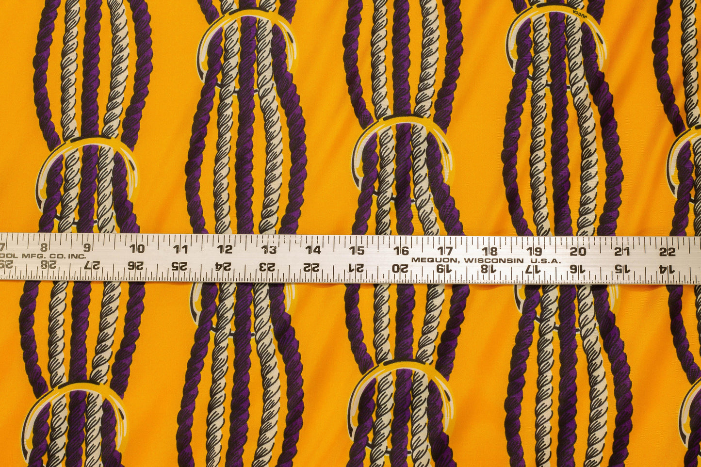 Orange Rope Design Italian Viscose Charmeuse - Prime Fabrics