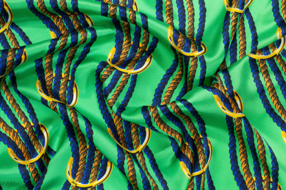 Green Rope Design Italian Viscose Charmeuse - Prime Fabrics