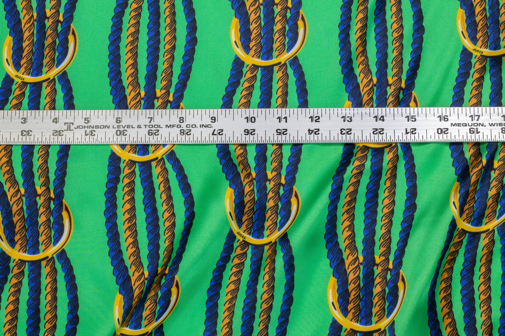 Green Rope Design Italian Viscose Charmeuse - Prime Fabrics