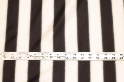 Black and Off-White Striped Silk Charmeuse - Prime Fabrics