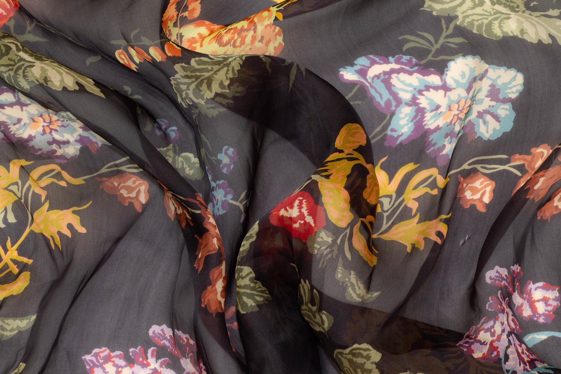 Multicolor Floral Italian Silk Organza - Prime Fabrics