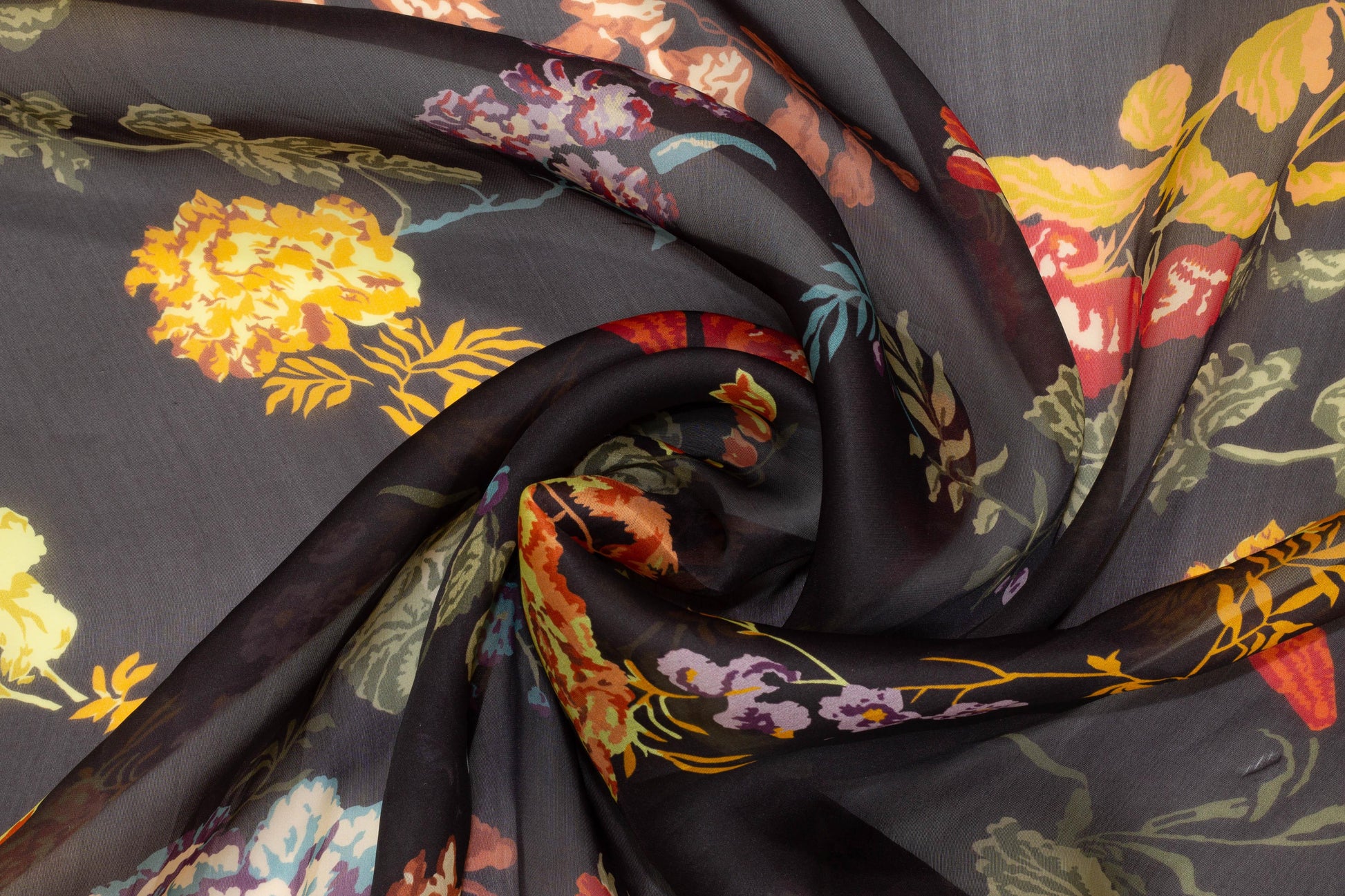 Multicolor Floral Italian Silk Organza - Prime Fabrics