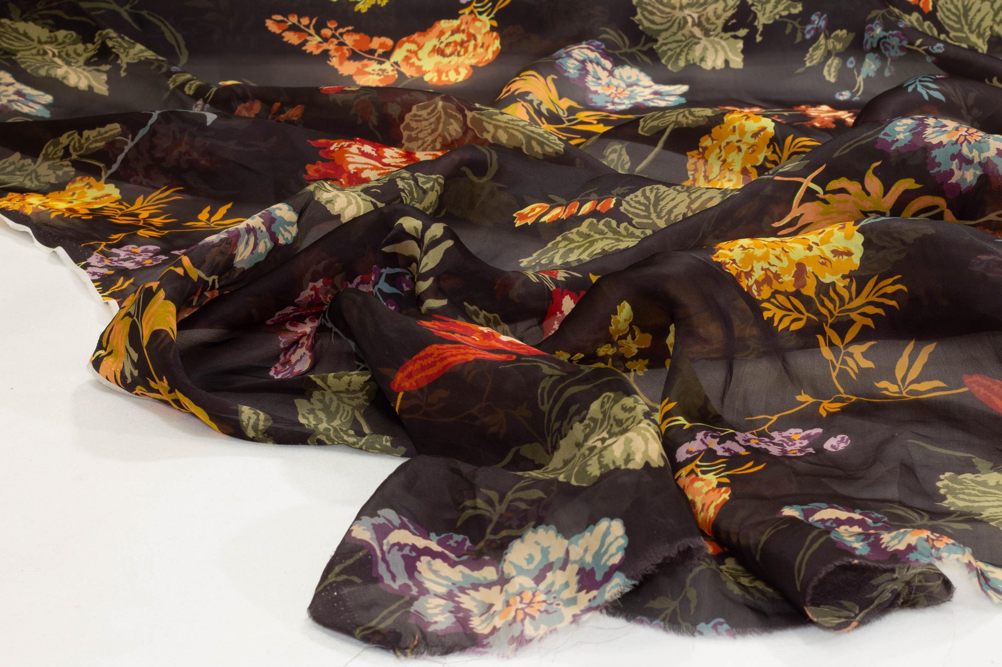 Multicolor Floral Italian Silk Organza - Prime Fabrics