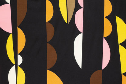 Abstract Italian Viscose Charmeuse - Black - Prime Fabrics