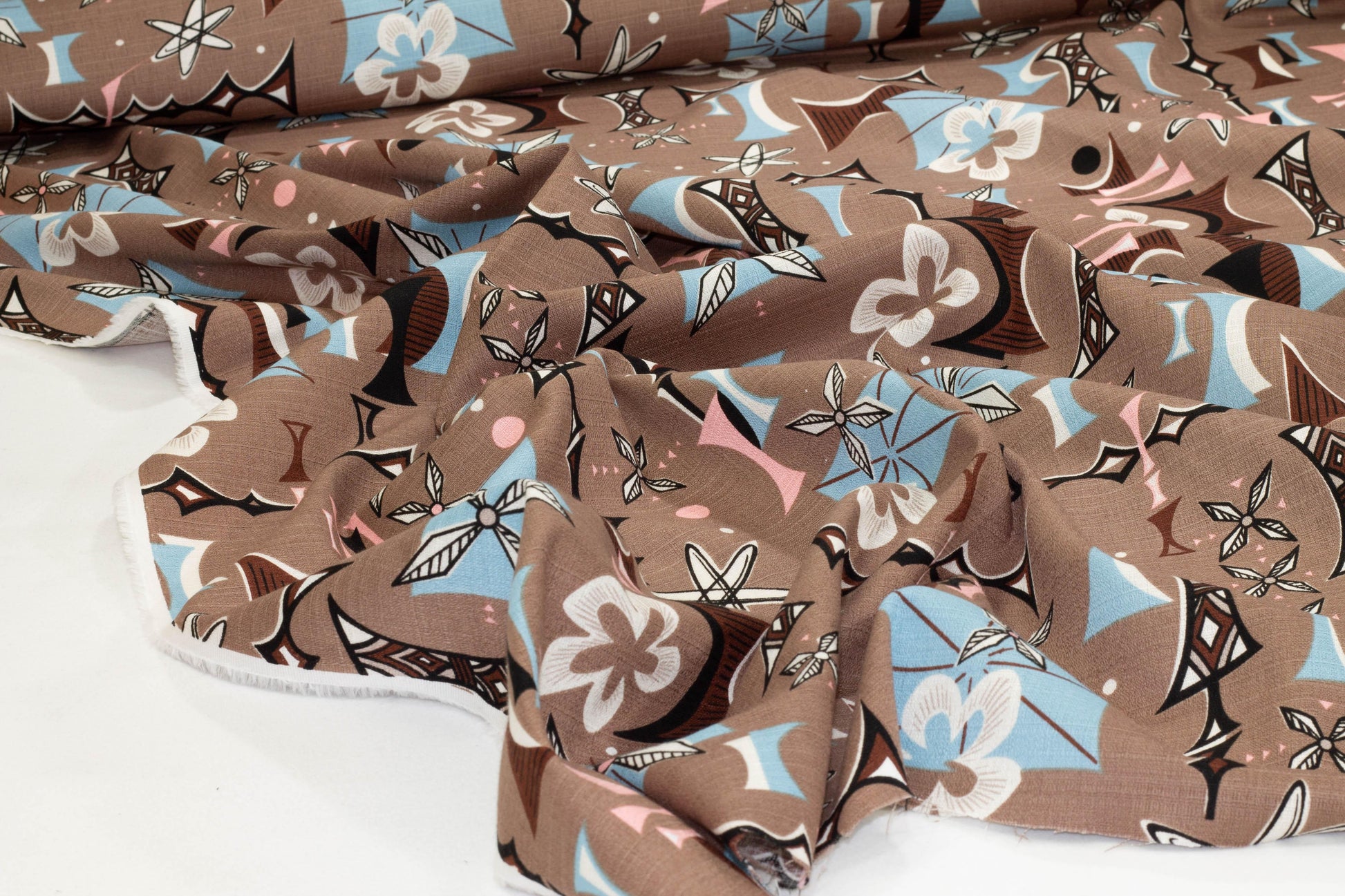 Abstract Cotton - Chocolate Brown - Prime Fabrics