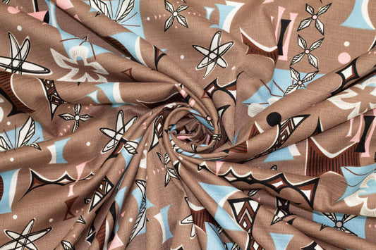 Abstract Cotton - Chocolate Brown - Prime Fabrics