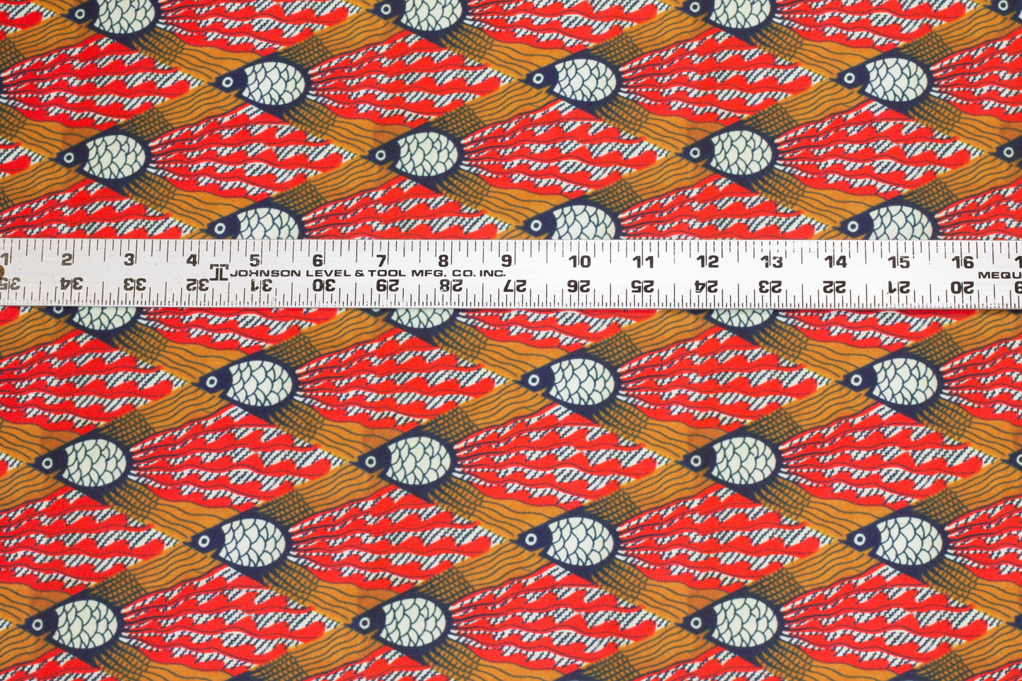 Orange, Brown, and Navy Polyester Stretch Satin - Prime Fabrics