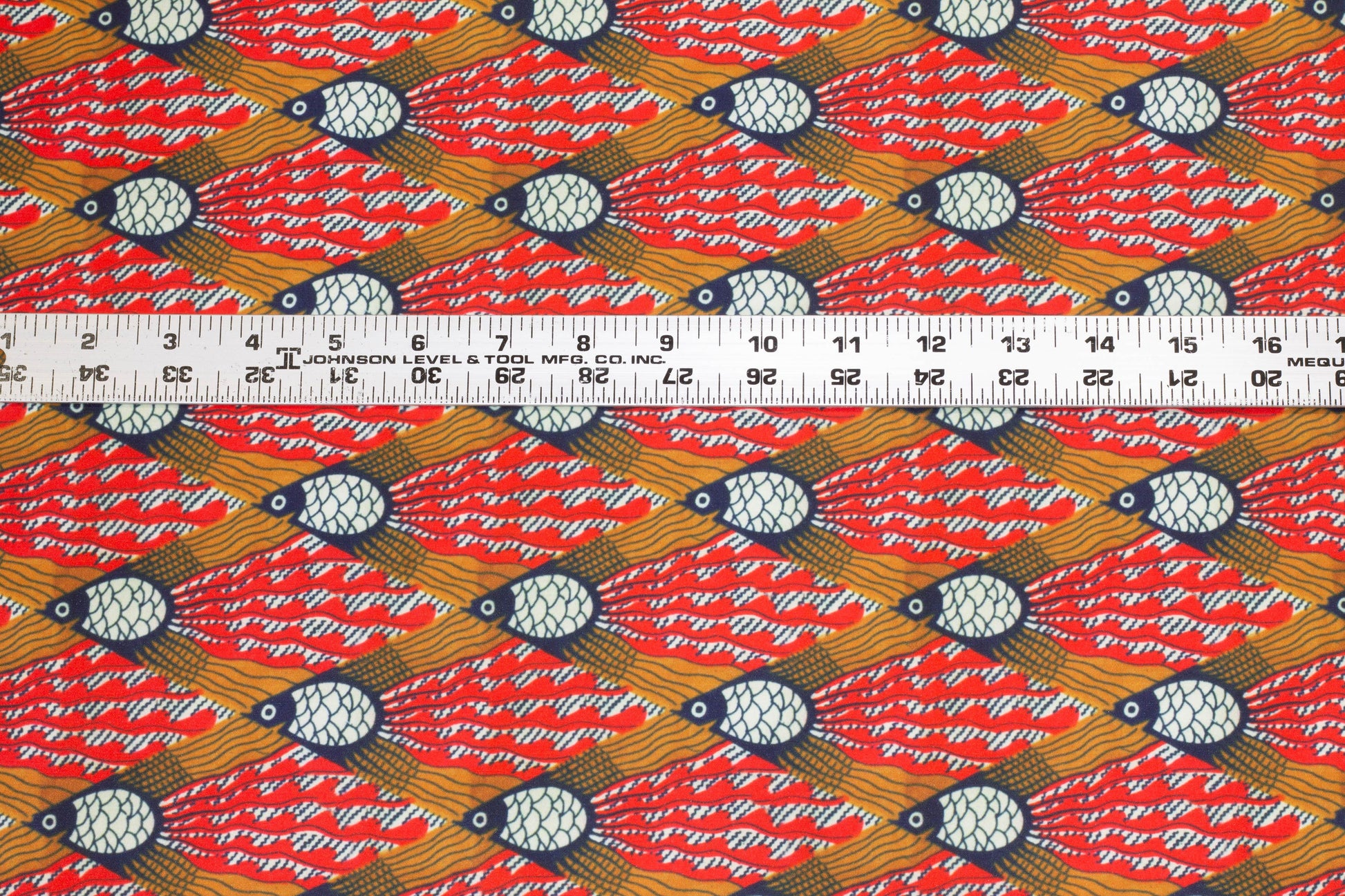 Orange, Brown, and Navy Polyester Stretch Satin - Prime Fabrics