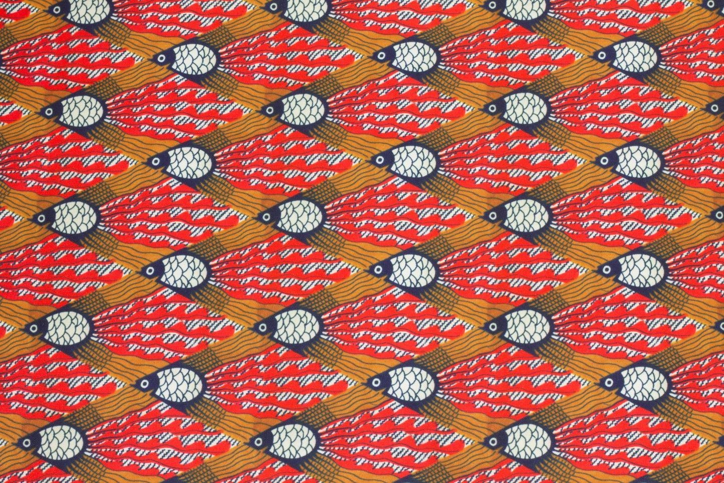Orange, Brown, and Navy Polyester Stretch Satin - Prime Fabrics