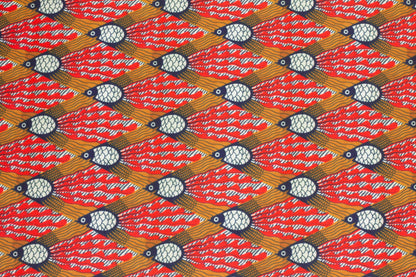 Orange, Brown, and Navy Polyester Stretch Satin - Prime Fabrics