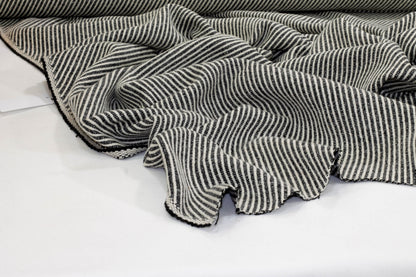 Italian Wool Twill - Black and White - Prime Fabrics